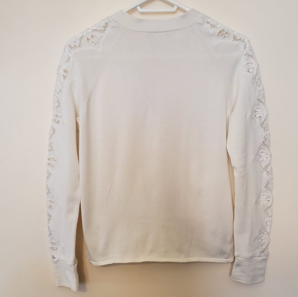 🌸Chloe🌸 EUC Gorgeous Lace Insert Cream Sweater - Picture 4 of 8